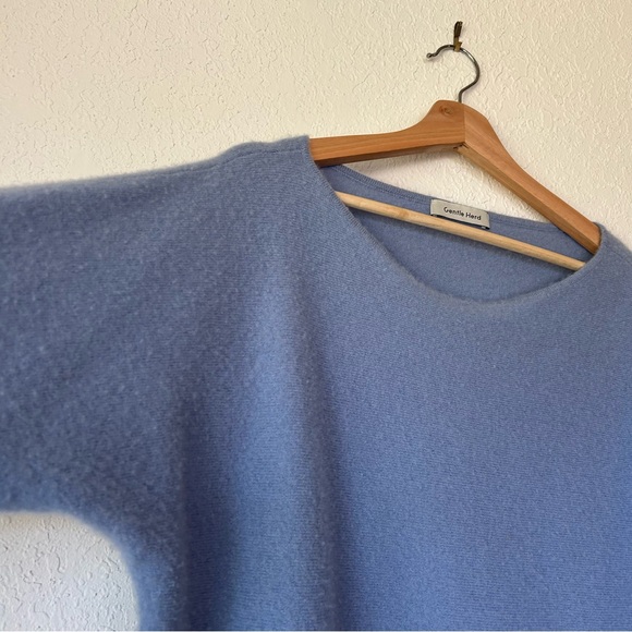 100% Cashmere Boatneck Sweater (Dusty Blue) - Gentle Herd xl - Picture 10 of 15
